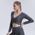 Outdoor Women's Fitness Long Sleeve Yoga Crop Tops