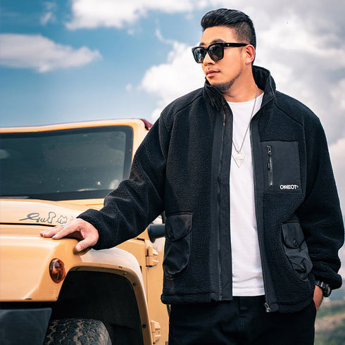 Outwear Winter Full Zip Men's Sherpa Plus Size Jackets