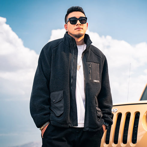 Outwear Winter Full Zip Men's Sherpa Plus Size Jackets