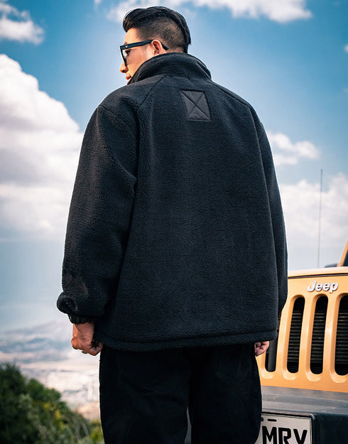 Outwear Winter Full Zip Men's Sherpa Plus Size Jackets