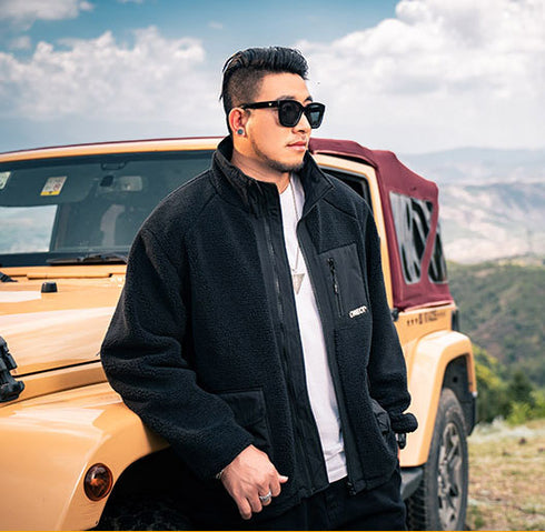 Outwear Winter Full Zip Men's Sherpa Plus Size Jackets