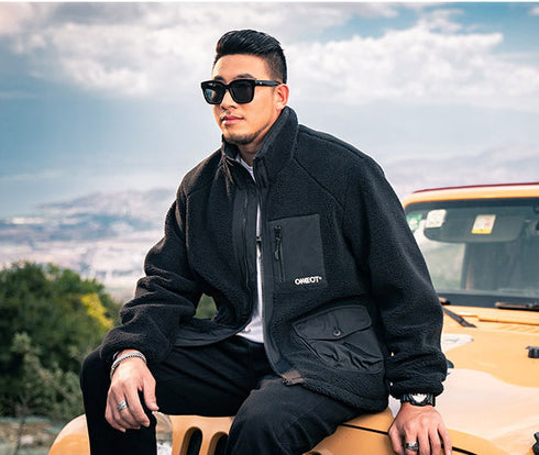 Outwear Winter Full Zip Men's Sherpa Plus Size Jackets