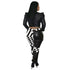 PU Leather Stitching Pants Women's Outfits Two Pieces Jacket Top