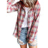 Plaid Hoodie Single Breasted Casual Shirt for Women