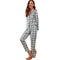 Plaid Print Button Sleepwear Women's Loungewear Pajama Sets
