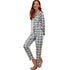 Plaid Print Button Sleepwear Women's Loungewear Pajama Sets