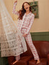 Plaid Print Button Sleepwear Women's Loungewear Pajama Sets