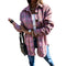 Plaid Shirt Suiting Breasted Coat Women's Lapel Outwear