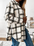 Plaid Shirt Suiting Breasted Coat Women's Lapel Outwear