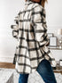Plaid Shirt Suiting Breasted Coat Women's Lapel Outwear