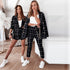 Plaid Women's Blazers Jackets Long Pant Two Piece Outfits