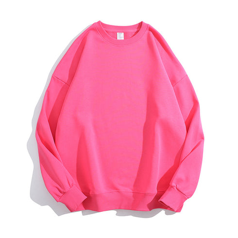 Crewneck Solid Casual Loose Pullover Unisex Sweatshirts