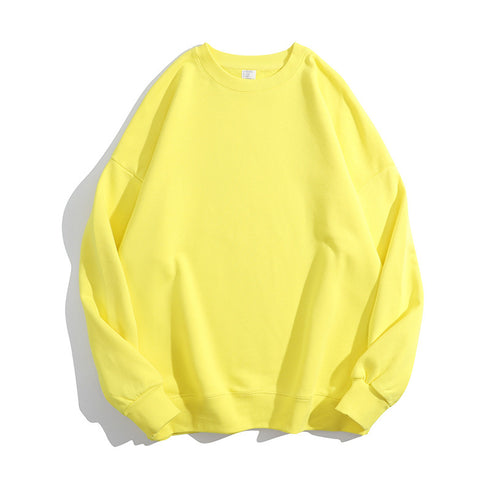 Crewneck Solid Casual Loose Pullover Unisex Sweatshirts