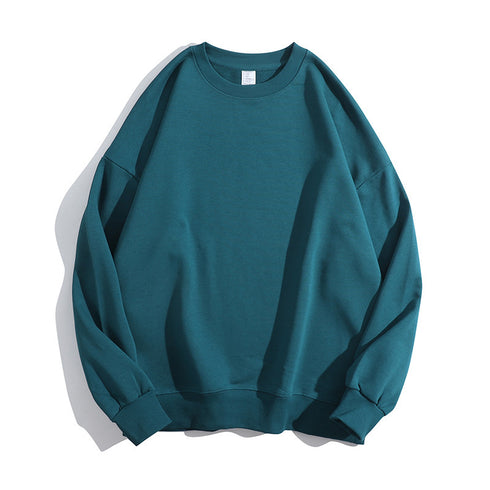 Crewneck Solid Casual Loose Pullover Unisex Sweatshirts