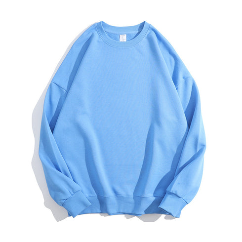 Crewneck Solid Casual Loose Pullover Unisex Sweatshirts