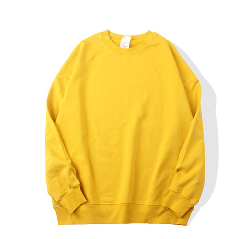 Crewneck Solid Casual Loose Pullover Unisex Sweatshirts