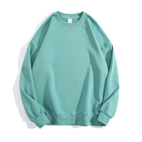 Crewneck Solid Casual Loose Pullover Unisex Sweatshirts