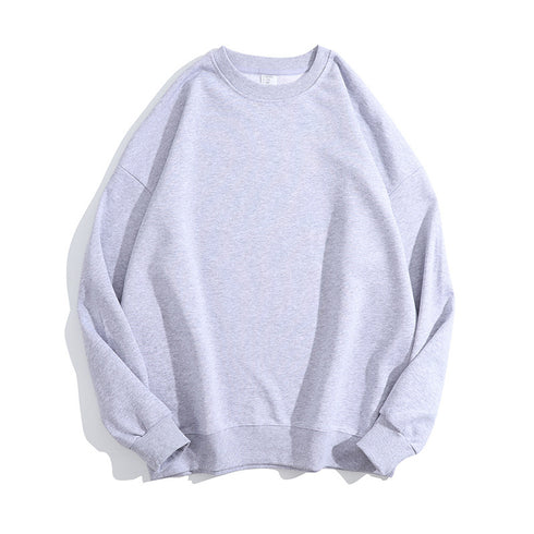 Crewneck Solid Casual Loose Pullover Unisex Sweatshirts