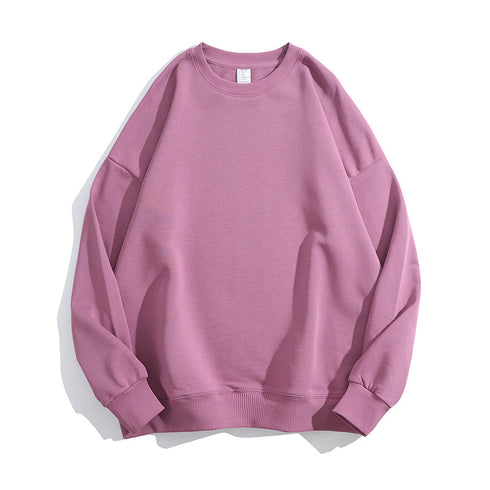 Crewneck Solid Casual Loose Pullover Unisex Sweatshirts