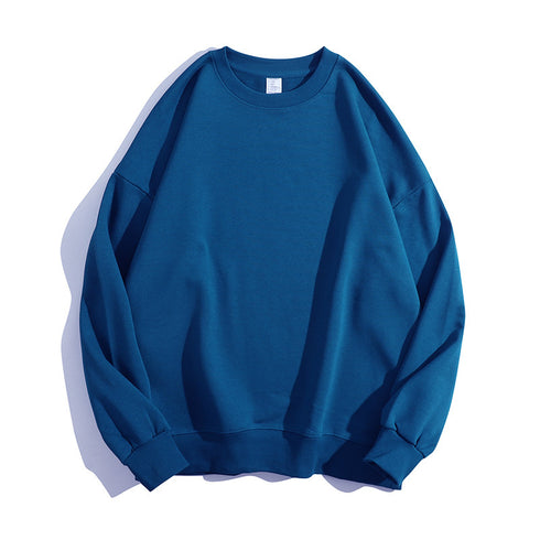 Crewneck Solid Casual Loose Pullover Unisex Sweatshirts