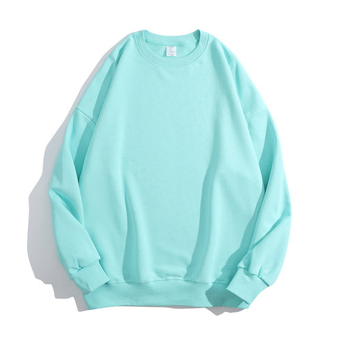 Crewneck Solid Casual Loose Pullover Unisex Sweatshirts