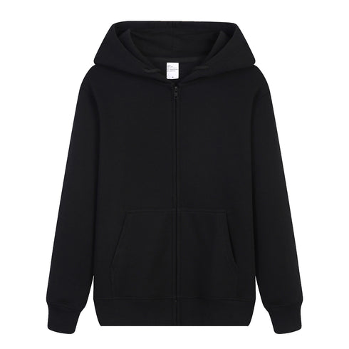Plus Size Black Full Zip Up Unisex Hoodies