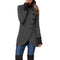 Plus Size Button Long Coat Women's Patchwork Outwear