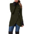 Plus Size Button Long Coat Women's Patchwork Outwear