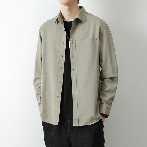 Plus Size Button Men's Long Sleeve Fleece Shirts