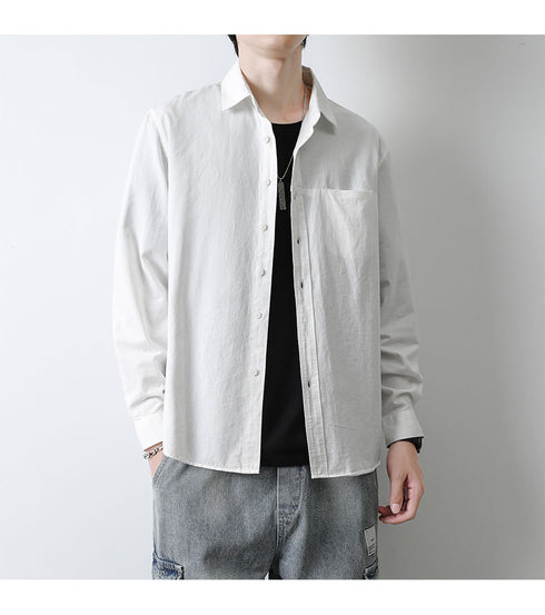 Plus Size Button Men's Long Sleeve Fleece Shirts