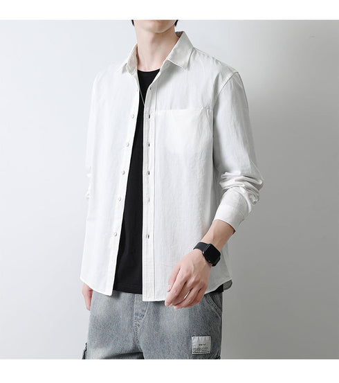 Plus Size Button Men's Long Sleeve Fleece Shirts