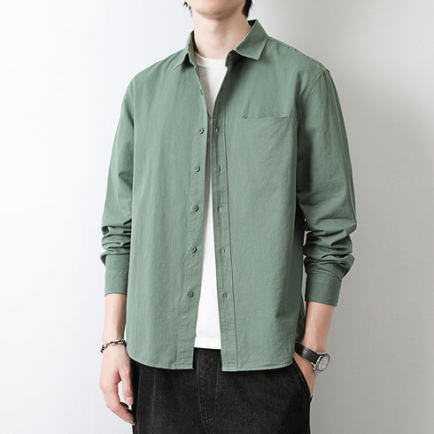 Plus Size Button Men's Long Sleeve Fleece Shirts