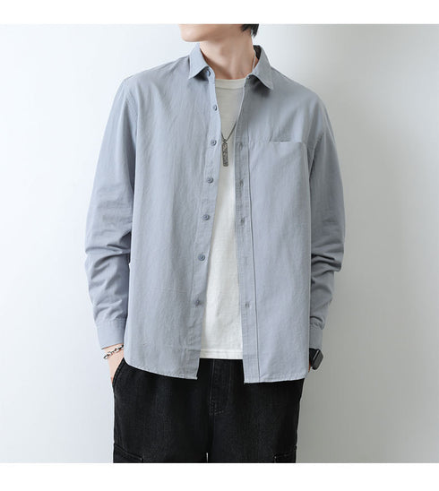 Plus Size Button Men's Long Sleeve Fleece Shirts