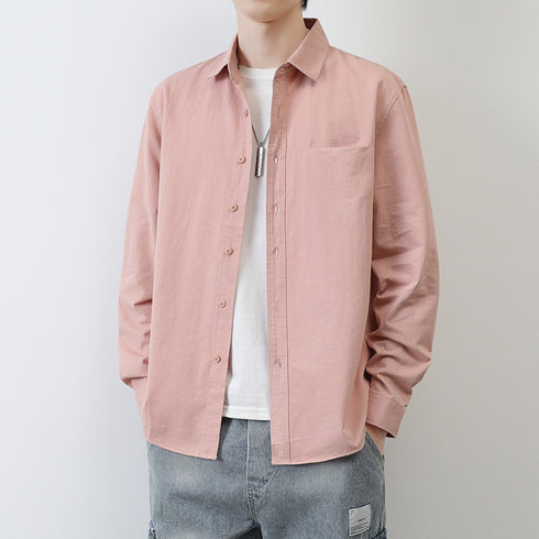 Plus Size Button Men's Long Sleeve Fleece Shirts