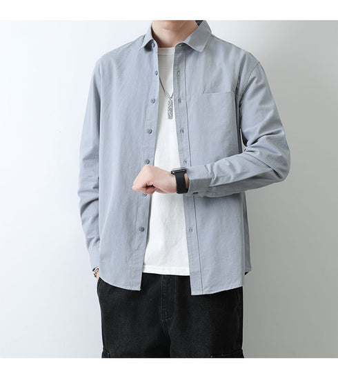 Plus Size Button Men's Long Sleeve Fleece Shirts