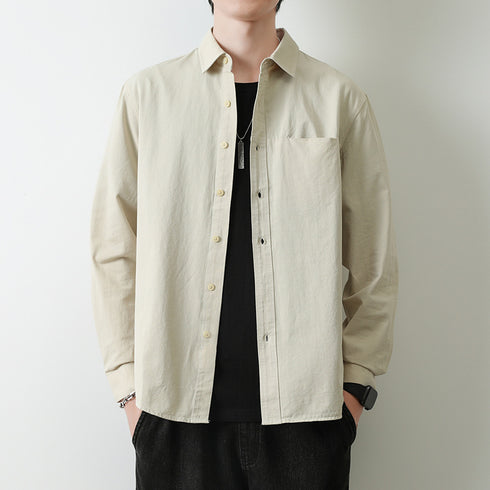 Plus Size Button Men's Long Sleeve Fleece Shirts