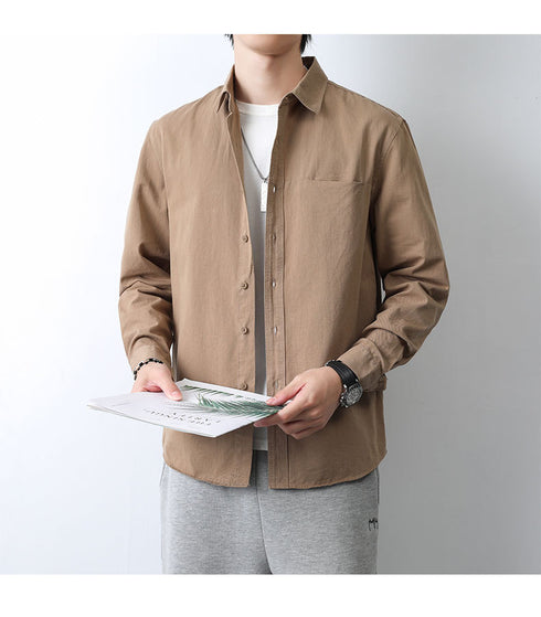 Plus Size Button Men's Long Sleeve Fleece Shirts