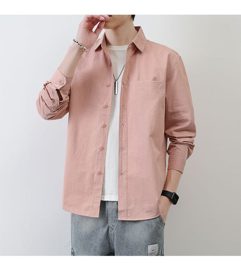 Plus Size Button Men's Long Sleeve Fleece Shirts