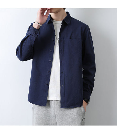 Plus Size Button Men's Long Sleeve Fleece Shirts