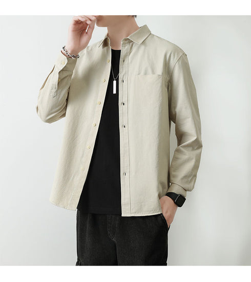 Plus Size Button Men's Long Sleeve Fleece Shirts