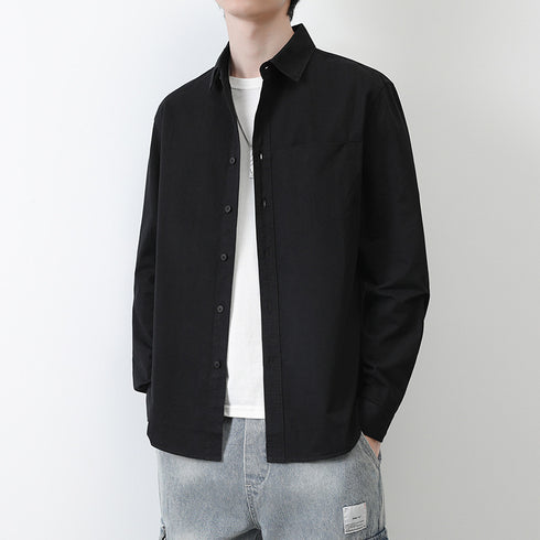 Plus Size Button Men's Long Sleeve Fleece Shirts