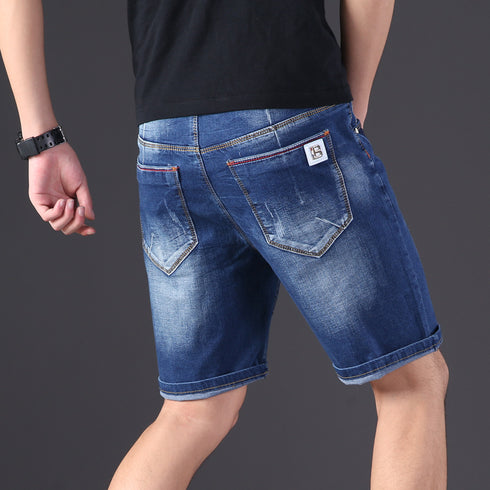 Plus Size Men's Slim Fit Casual Jean Denim Shorts