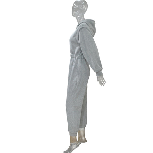 Plus Size Casual Women's Jogger Hoodie Jumpsuits