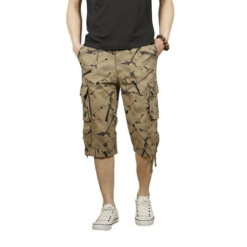 Plus Size Fashionable Men's Capri Cargo Pants