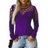 Plus Size Hollowed-out Long Sleeves Women's Sweatshirt