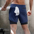 Plus Size Men's 2 in 1 Lightweight Workout Athletic Shorts