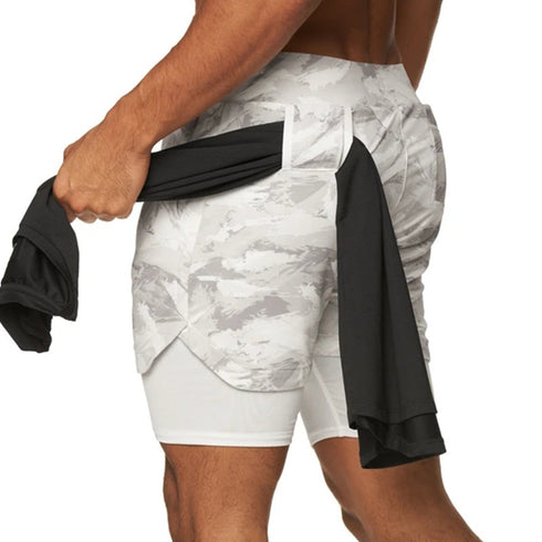 Plus Size Men's 2 in 1 Lightweight Workout Athletic Shorts