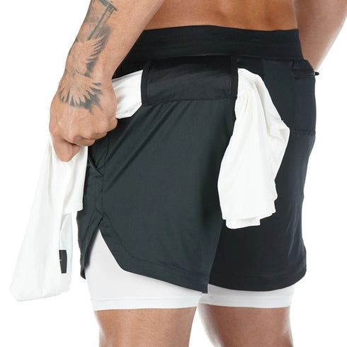 Plus Size Men's 2 in 1 Lightweight Workout Athletic Shorts