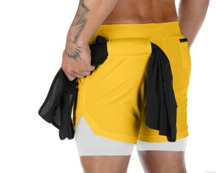 Plus Size Men's 2 in 1 Lightweight Workout Athletic Shorts