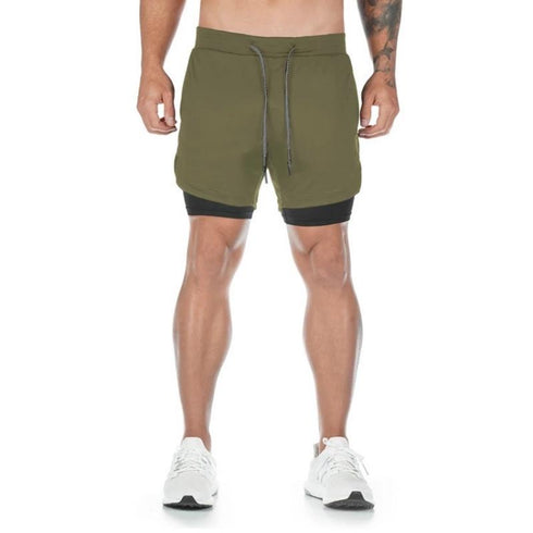 Plus Size Men's 2 in 1 Lightweight Workout Athletic Shorts